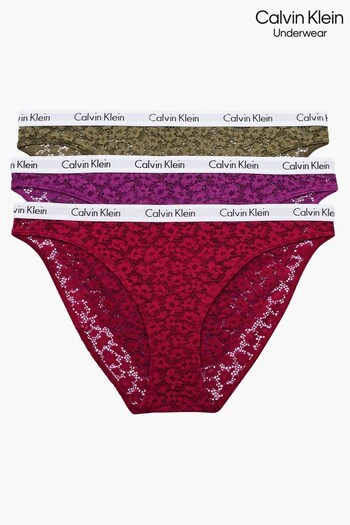 Calvin Klein Purple Carousel Lace Bikini 3 Pack (C56897) | £40