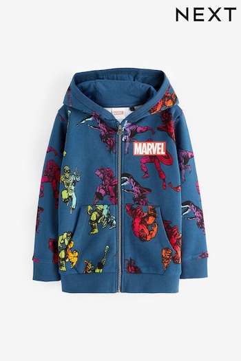 Navy Rainbow Marvel Zip Through License Hoodie (3-12yrs) (C56974) | £25 - £30