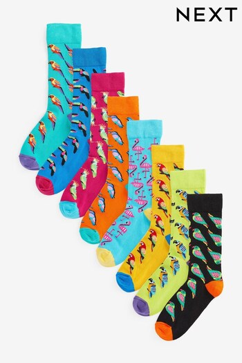 Bright Birds 8 Pack Pattern Socks (C57005) | £22
