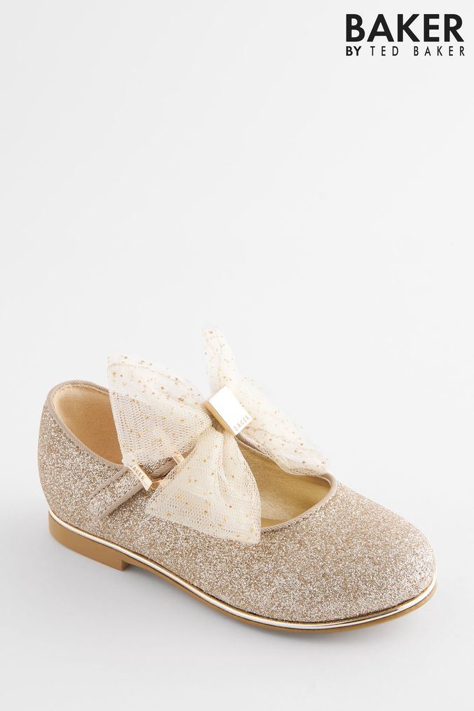 Girls Gold Shoes Gold Ballerina shoes Next UK