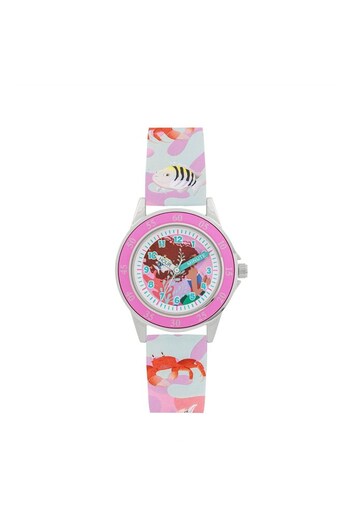 Peers Hardy Disney The Little Mermaid Silicone Strap Time Teacher Pink Watch (C57109) | £20