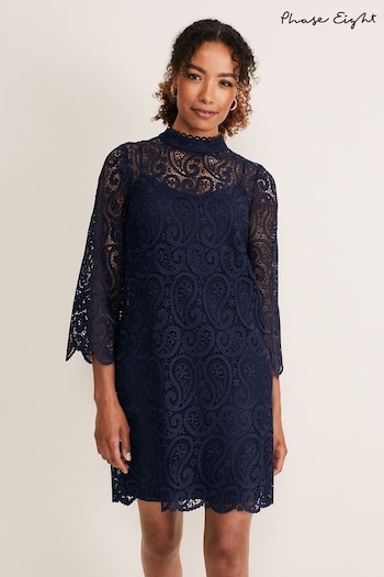 Phase Eight Blue Verity Lace Dress (C57299) | £139