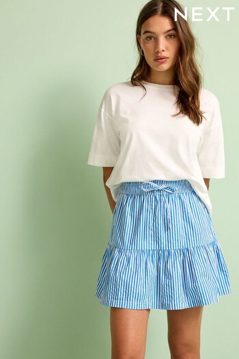 Blue/White Stripe Mini Seersucker Skirt (C57384) | £19