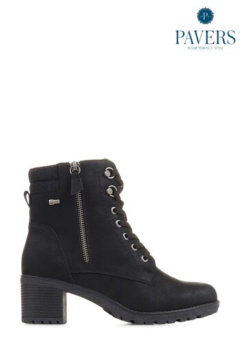 Pavers Black Block Heel Boots (C57400) | £58