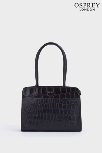 OSPREY LONDON The Tilly Black Leather Shoulder Bag (C57436) | £85