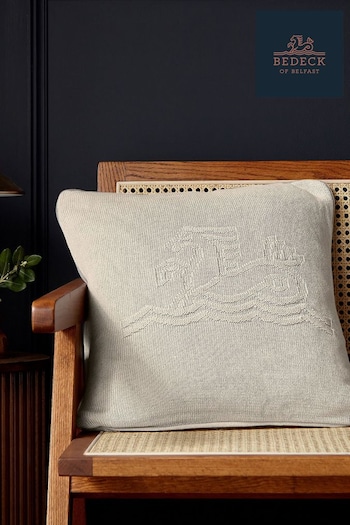 Bedeck of Belfast Natural Signature Knit Cushion (C57543) | £50