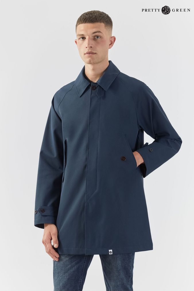 Navy cheap mac jacket