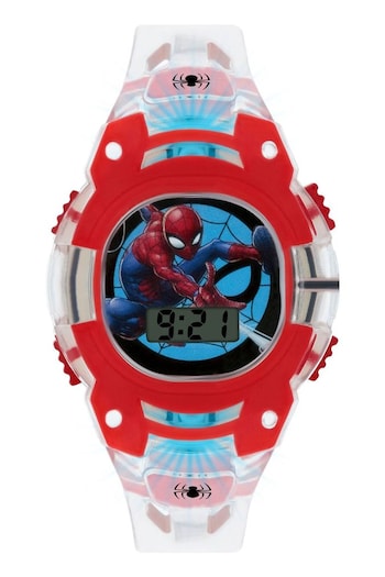 Peers Hardy Red Disney Marvel Spiderman Clear Plastic Strap Watch (C57899) | £13