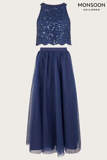 Monsoon Sequin Lace Top and Maxi Tulle Skirt Prom Set (C57925) | £55 - £60