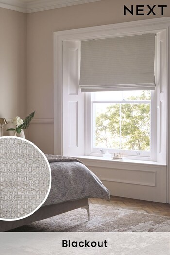Grey Ready Made Textured Woven Blackout Roman Blind (C57992) | £40 - £95