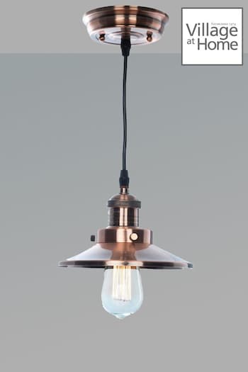 Village At Home Copper Holborn Metal Lantern Ceiling Light Fitting (C58037) | £130