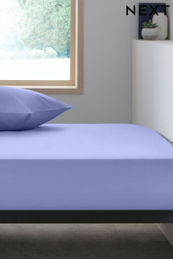 Mid Blue Easy Care Polycotton Fitted Sheet (C58060) | £6 - £13