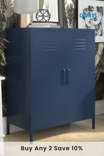 Dorel Home Navy Blue Europe Bradford 2 Door Metal Storage Cabinet (C58206) | £190