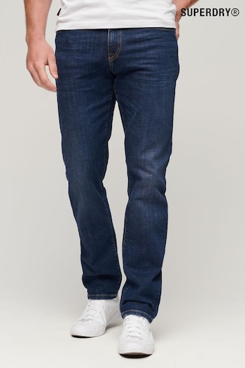 Superdry Blue Organic Cotton Slim Straight Jeans vorg (C58570) | £75