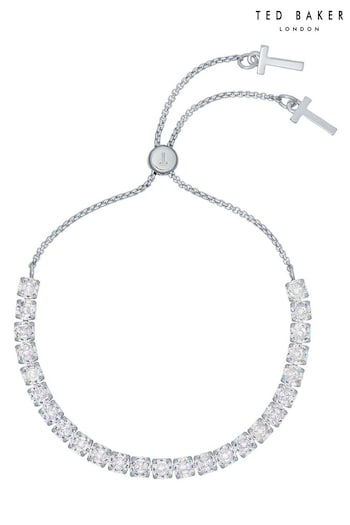 Ted Baker Silver Tone MELRAH: Crystal Adjustable Tennis Bracelet For Women (C58796) | £40