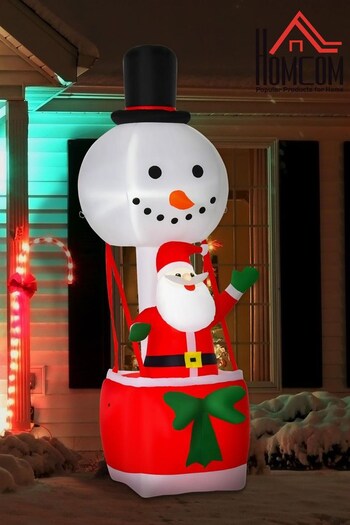 Homcom Red 8ft Inflatable Santa Snowman Hot Air Balloon Decoration (C58863) | £81