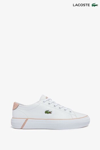 Lacoste White/Pink Gripshot Trainers (C58940) | £80