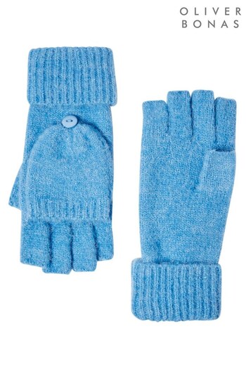 Oliver Bonas Blue Knitted Fingerless Gloves (C59265) | £20