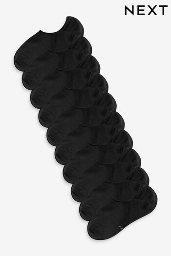 Black 10 Pack Invisible Socks (C59324) | £16