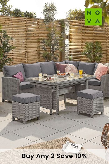Nova Outdoor Living Grey Deluxe Right Hand Corner Set with Extending Table (C59348) | £2,500