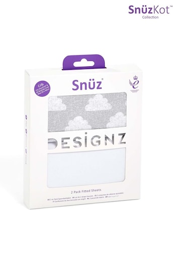 Snuz 2 Pack Grey Crib Fitted Sheets (C59381) | £20