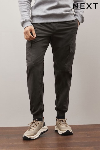 Charcoal Grey Regular Tapered Stretch Utility Cargo Lace Trousers (C59401) | £36