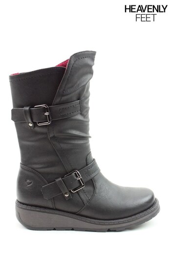 Heavenly Feet Ladies Style Hannah Black Vegan Friendly Boots (C59561) | £60