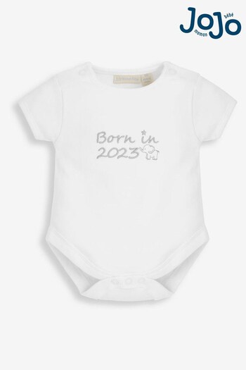 JoJo Maman Bébé White Born in 2023 Embroidered Body (C59753) | £12