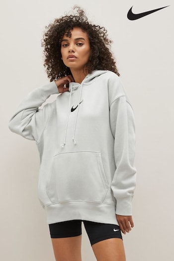 Nike White Oversized Midi Swoosh Hoodie (C59854) | £73