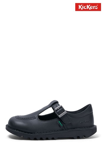 Kickers Black Kick T Bar Shoes (C59942) | £55