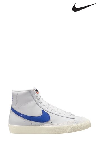 Nike White/Blue Blazer Mid Trainers (C5C390) | £100