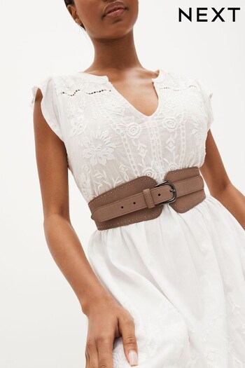 Mink Brown Wide Corset Belt (C60122) | £20