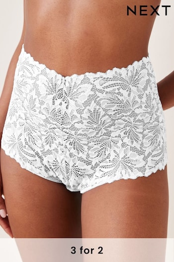 White High Rise Comfort Lace Knickers (C60182) | £12