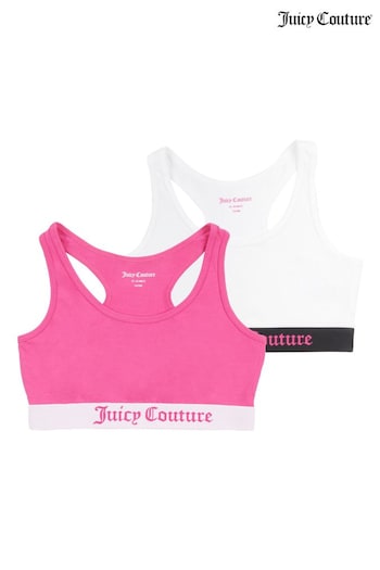 Juicy Couture Girls Black/Pink Crop Top 2 Pack (C60196) | £20 - £24