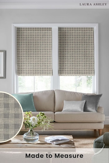 Laura Ashley Grey Gingham Made To Measure Roman Blinds (C60205) | £84