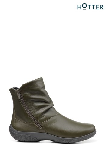 Hotter Green Whisper Wide Zip Fastening Boots (C60420) | £99