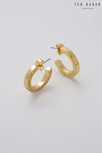Ted Baker Gold Tone SENATTA: Crystal Hoop Earrings (C60488) | £40