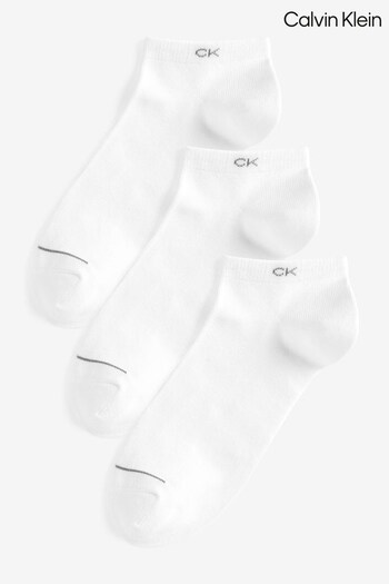 Calvin Klein White Trainer Socks 3 Pack (C60534) | £17