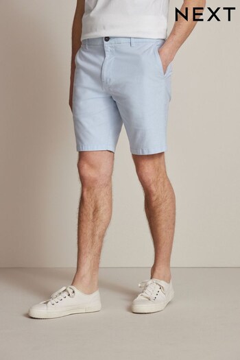 Light Blue Oxford Straight Stretch Chino Shorts (C60607) | £20