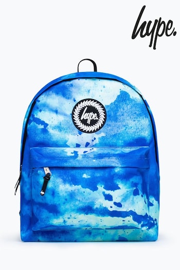 Hype. Unisex Blue Watercolour Crest Backpack (C60654) | £30