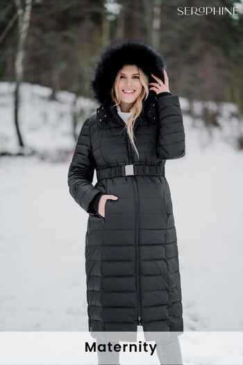 Seraphine Black Extra Long Down Fill Coat (C60657) | £219