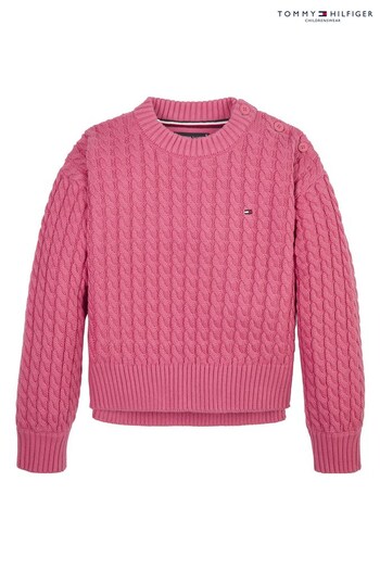 Tommy Hilfiger Red Cable Knit Jumper (C60686) | £55 - £65