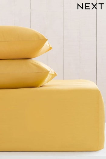 Mustard Yellow Cotton Rich Extra Deep Fitted Sheet (C60705) | £18 - £24