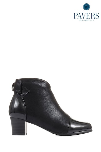 Pavers Wider Fitting Black Ankle Boots (C60741) | £45