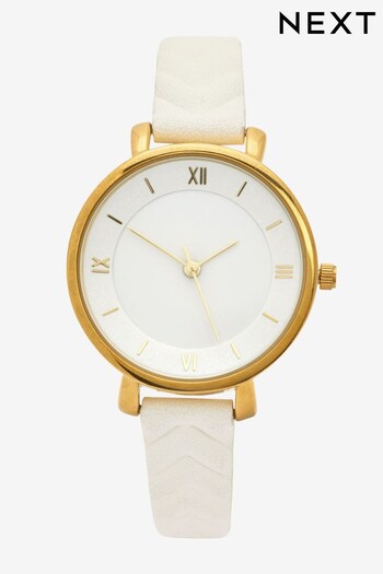 White Embossed Strap Watch (C60757) | £30