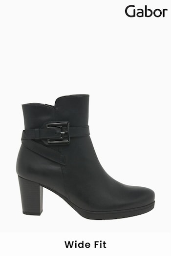 Gabor Vaad Black Leather Ankle Boots flat (C60809) | £110
