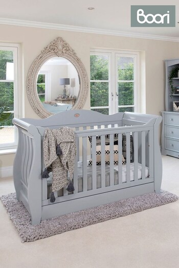 Boori Grey Sleigh Royale Cot Bed with Deluxe Purotex Mattress (C60814) | £1,248