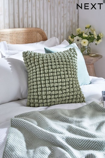 Sage Green 43 x 43cm Global Bobble Cushion (C60915) | £20