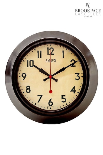 Brookpace Lascelles Brown Metal Cased Smiths Wall Clock (C61078) | £42