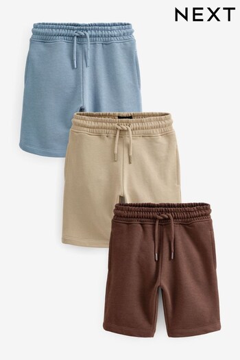 Stone/Mineral/Chocolate Brown 3 Pack Jersey Shorts Quan (3-16yrs) (C61150) | £9 - £16.50